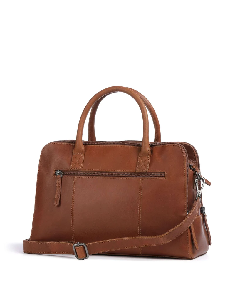 The Chesterfield Brand Wax Pull Up Cow Layton Bolso de mano cognac