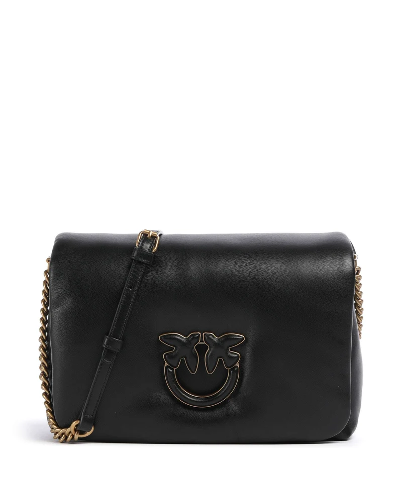 Pinko Love Click Puff Classic Bandolera nero/antique gold