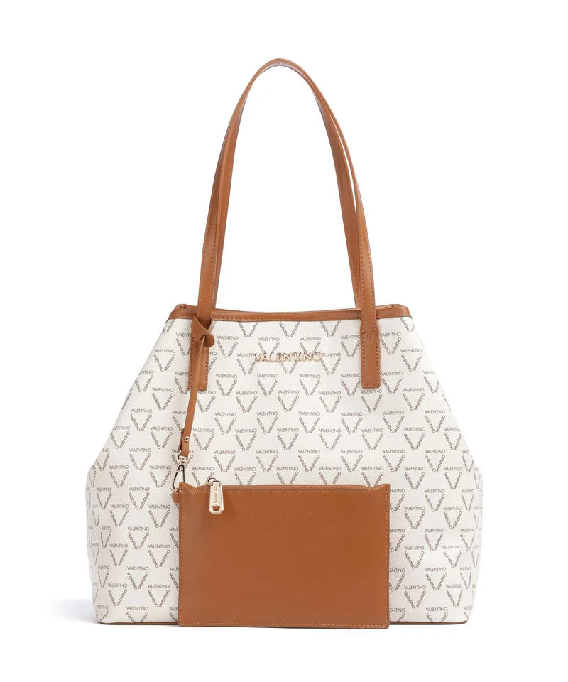 Valentino Bags Lady Re Bolsa shopping bianco/cuoio
