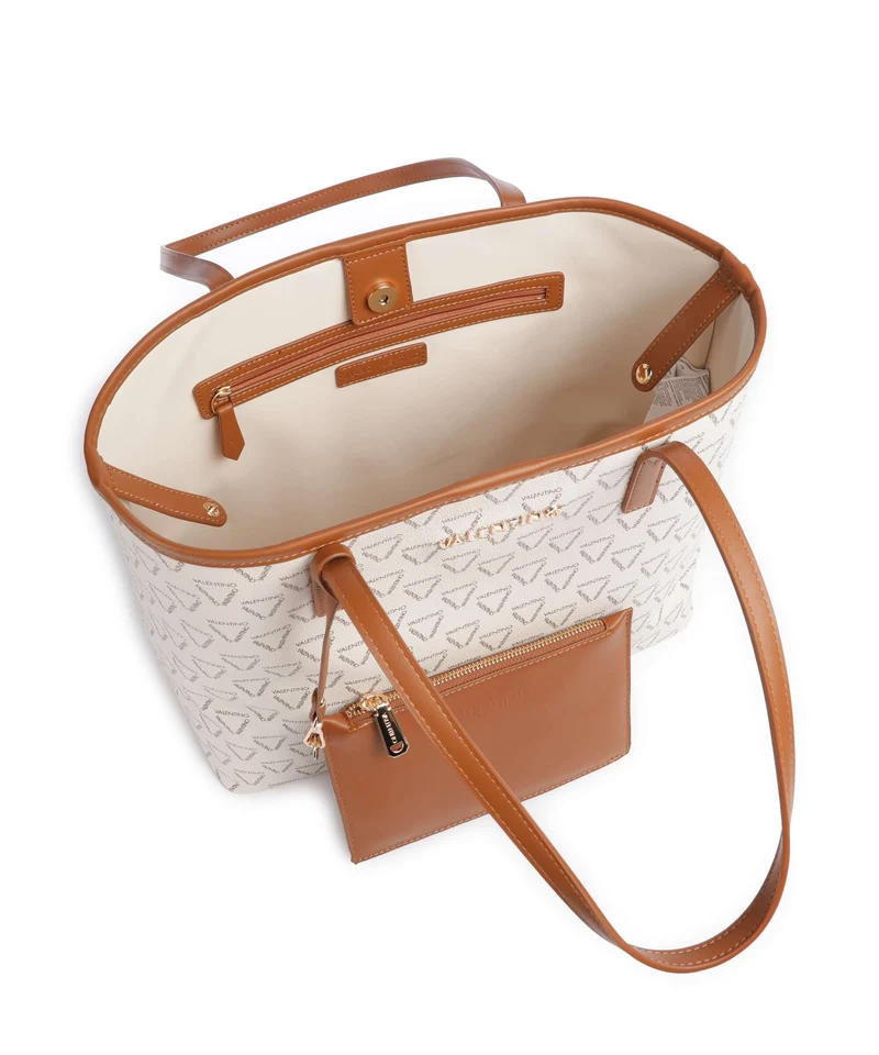 Valentino Bags Lady Re Bolsa shopping bianco/cuoio
