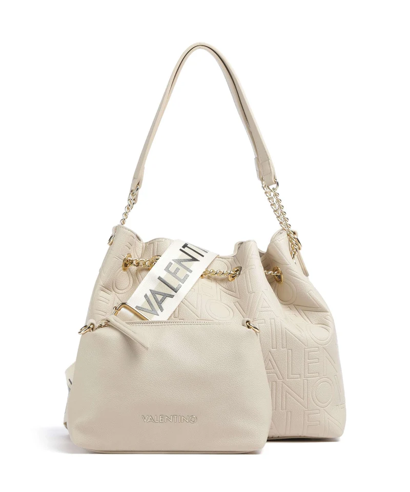Valentino Bags Pansy Bucket bolso de mano ecru