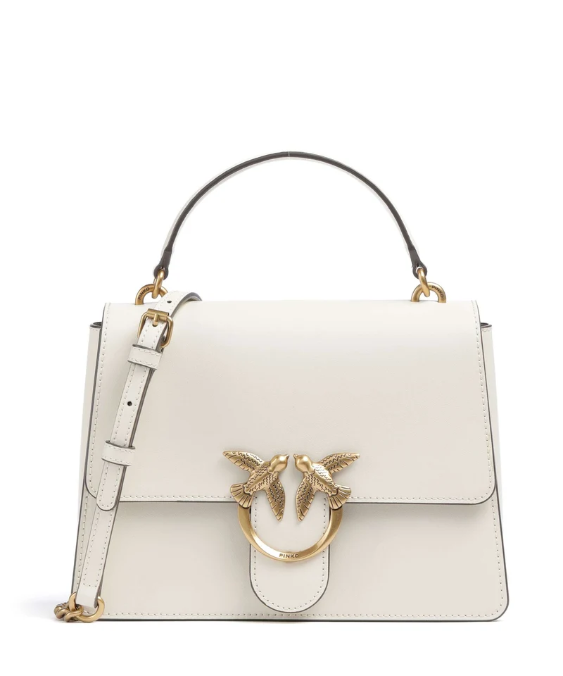 Pinko Love One Classic Bolso de mano bianco seta/antique gold