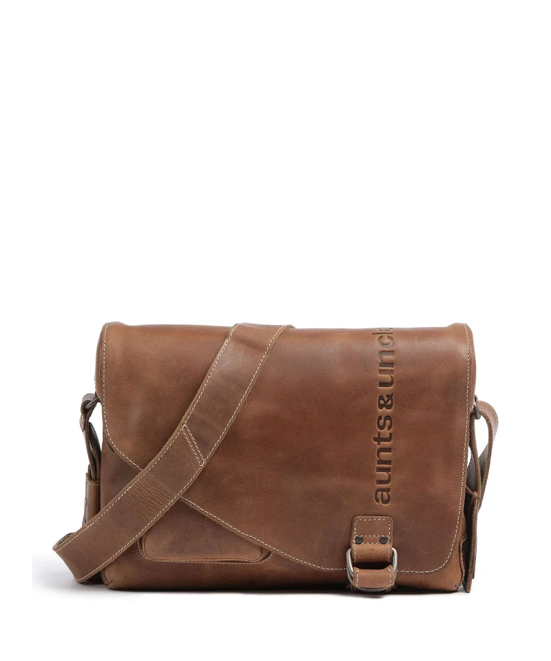 Aunts & Uncles Hunter Judd Bolso de mensajero vintage tan