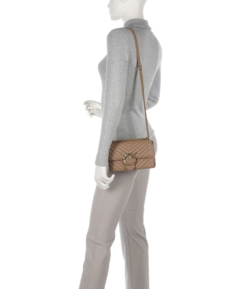 Pinko Love One Mini Bolso de hombro biscotto zenzero/antique gold