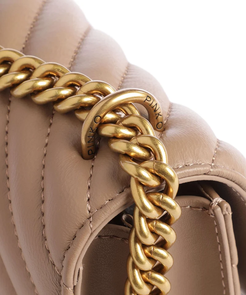 Pinko Love One Mini Bolso de hombro biscotto zenzero/antique gold
