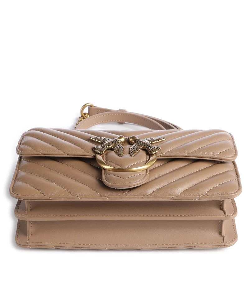 Pinko Love One Mini Bolso de hombro biscotto zenzero/antique gold
