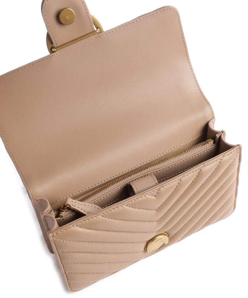 Pinko Love One Mini Bolso de hombro biscotto zenzero/antique gold