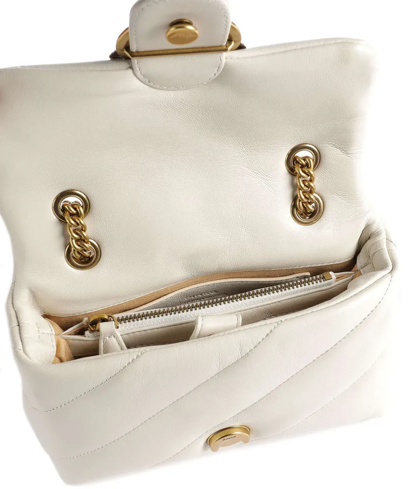 Pinko Love Puff Mini Bolso de hombro bianco seta/antique gold