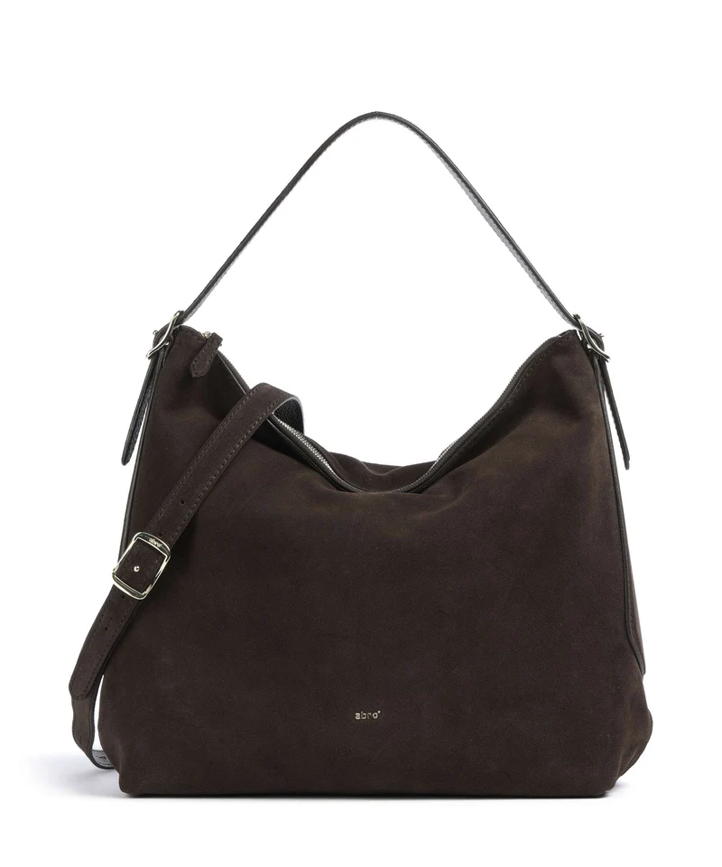 Abro Suede Carina Bolso de hobo dark brown