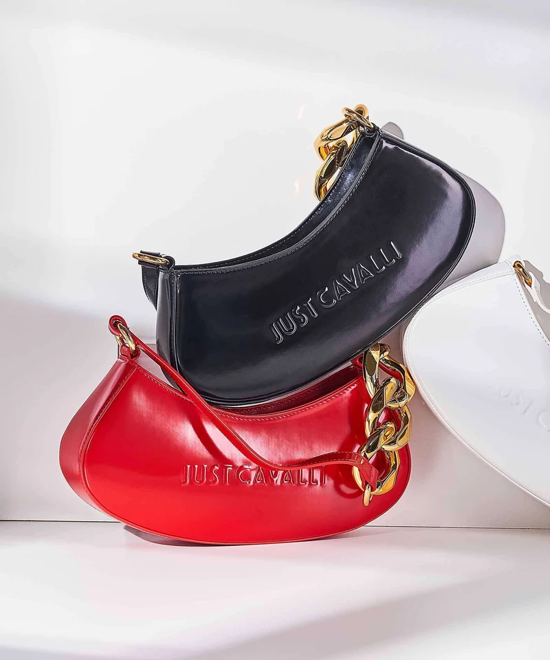 Just Cavalli Chain Foulard Bolso de hombro barbados cherry