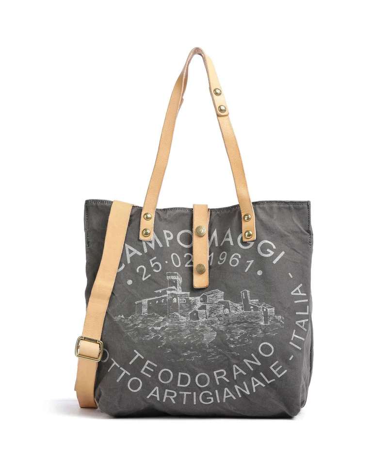 Campomaggi Bolsa shopping grey/natural/silver