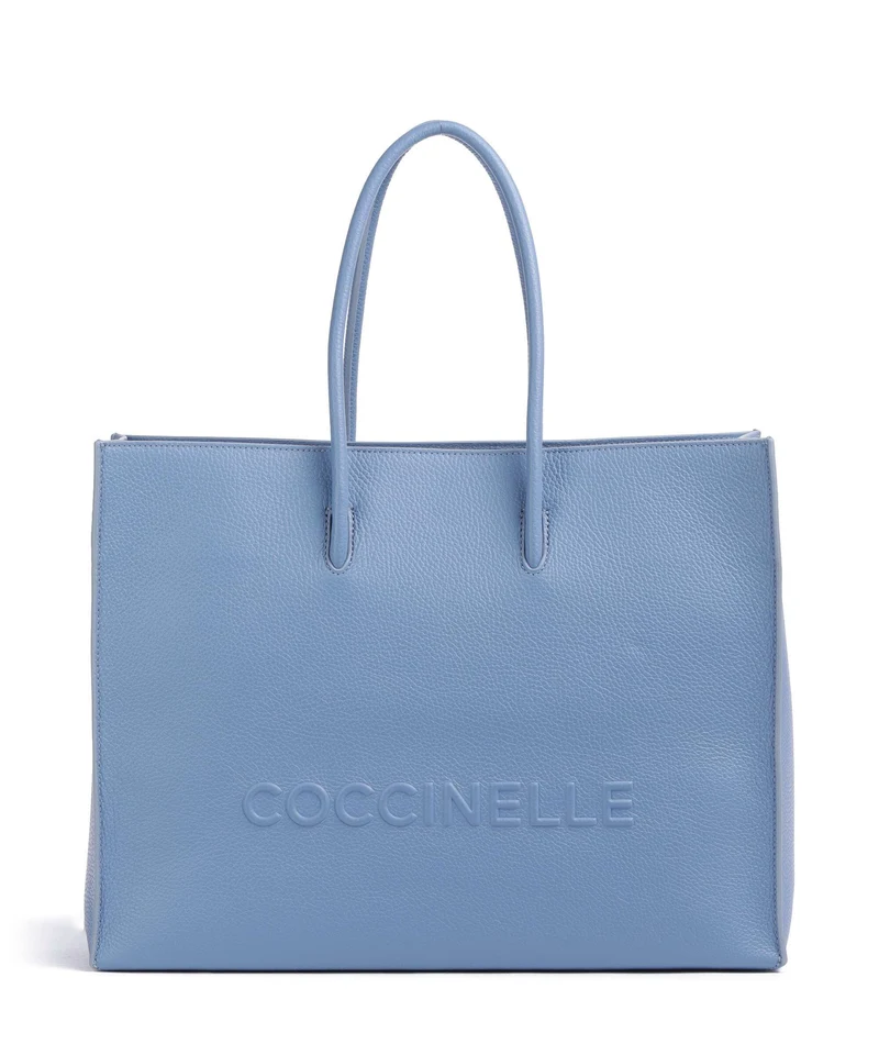 Coccinelle Myrtha Maxi Logo Bolsa shopping azul