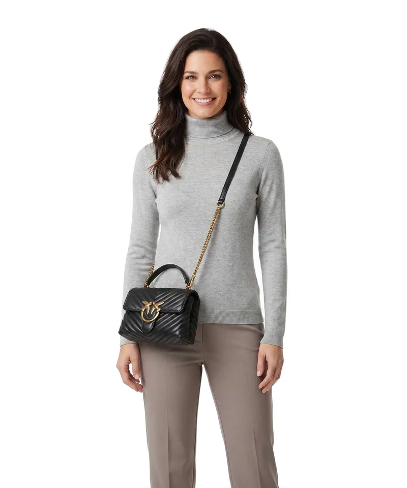 Pinko Love Lady Puff Mini Bolso de mano nero/antique gold
