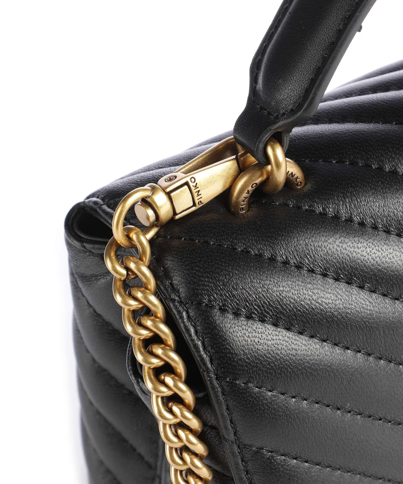 Pinko Love Lady Puff Mini Bolso de mano nero/antique gold