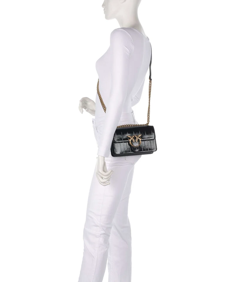 Pinko Love One Mini Bolso de hombro nero/antique gold