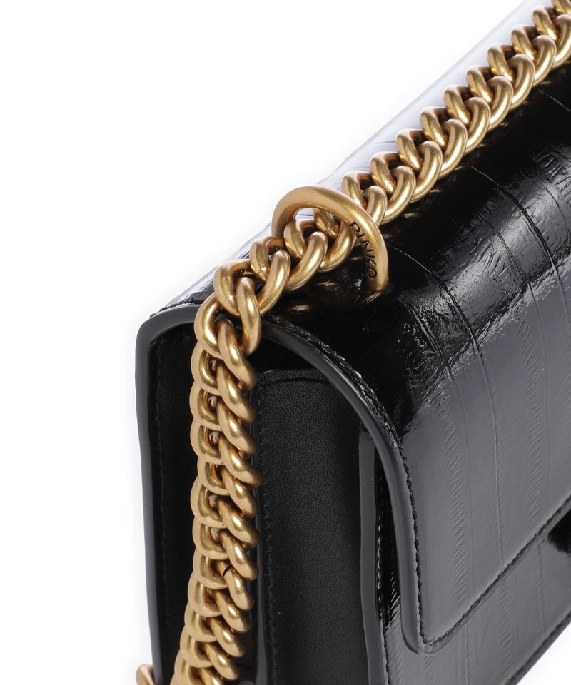 Pinko Love One Mini Bolso de hombro nero/antique gold