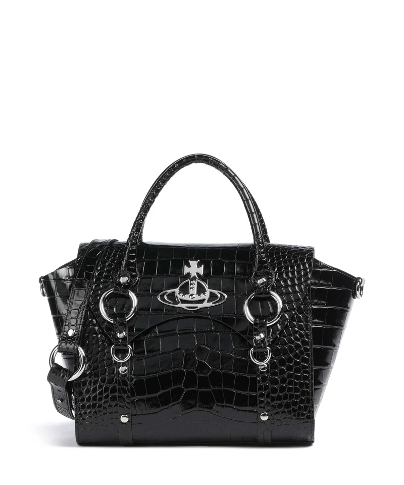 Vivienne Westwood Betty Embossed Croc Medium Bolso de mano black