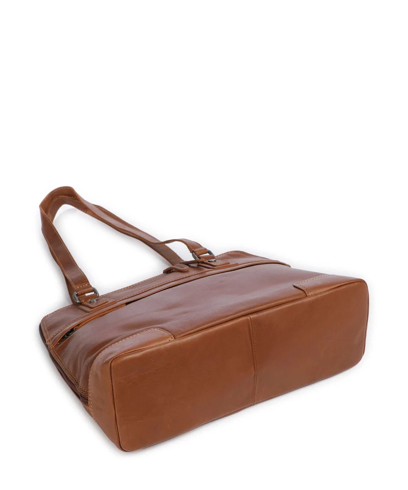 The Chesterfield Brand Wax Pull Up Cow Belgrado Bolso de hombro cognac