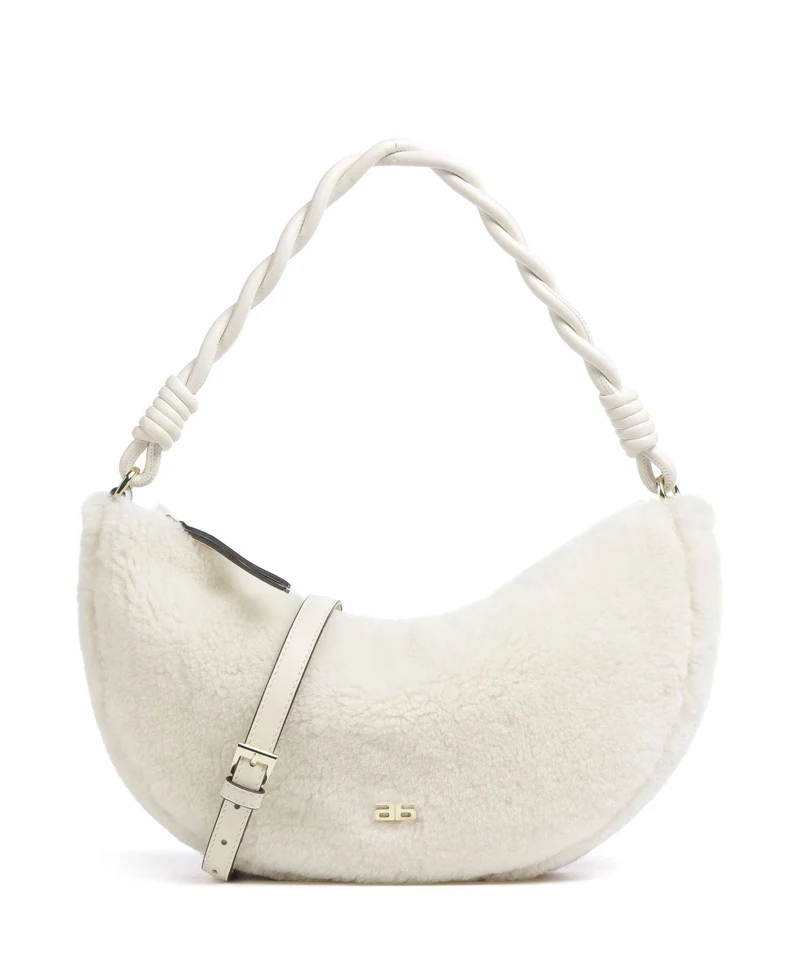 Abro Shearling Moon Bolso de hombro milk