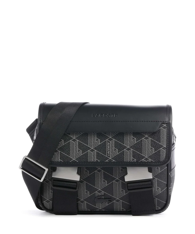 Lacoste The Blend Bandolera monogram noir/gris