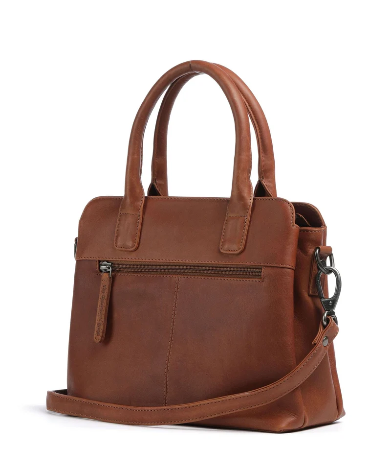 The Chesterfield Brand Wax Pull Up Cow Hermosa Bolso de mano cognac
