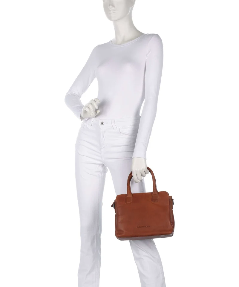 The Chesterfield Brand Wax Pull Up Cow Hermosa Bolso de mano cognac