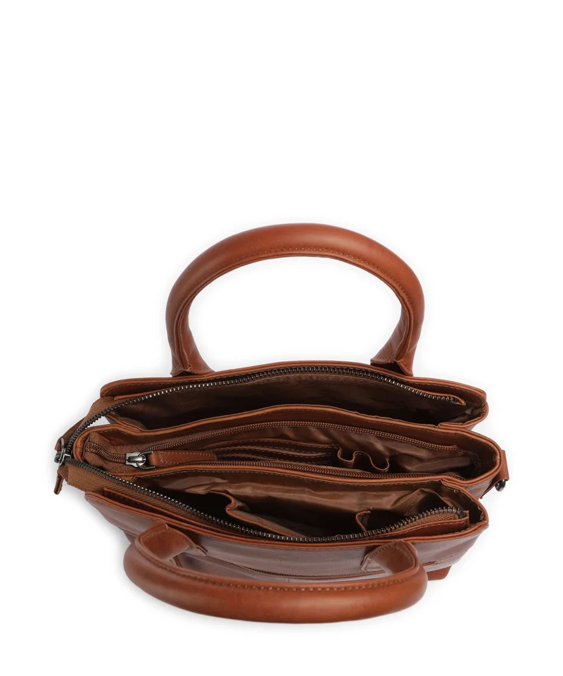 The Chesterfield Brand Wax Pull Up Cow Hermosa Bolso de mano cognac