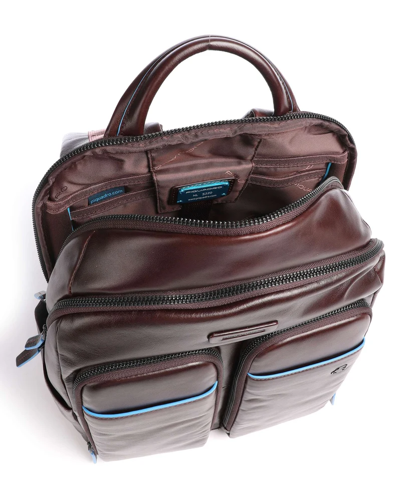 Piquadro Blue Square Revamp Mochila para portátil mahogany