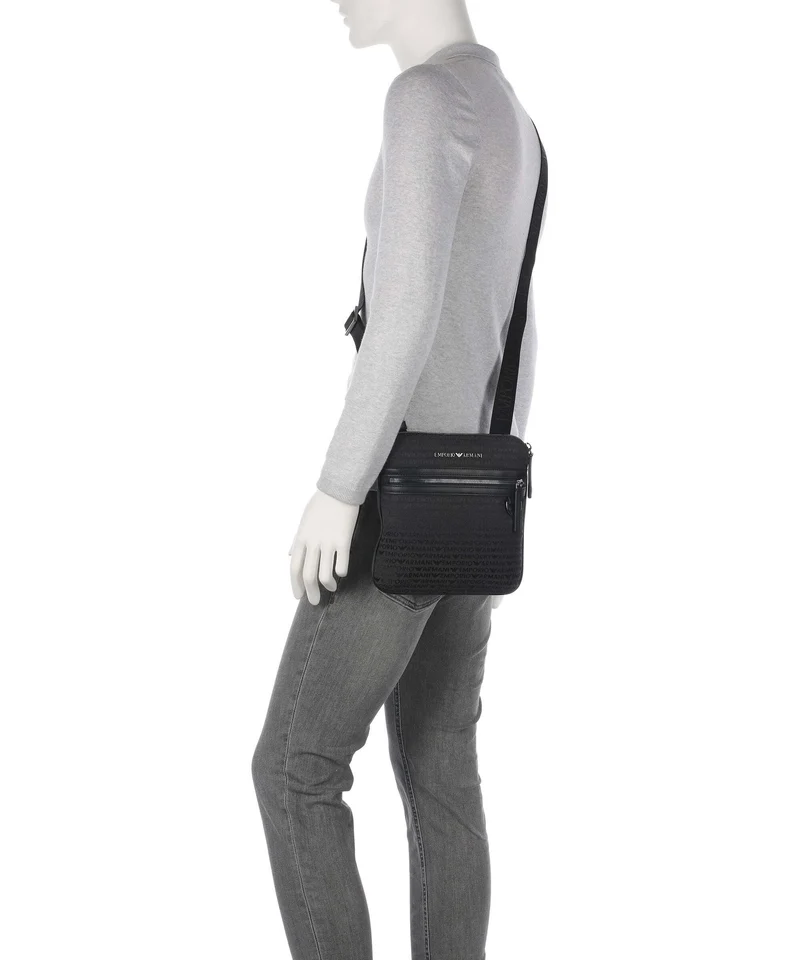 Emporio Armani Logo Jacquard Bandolera bristol black