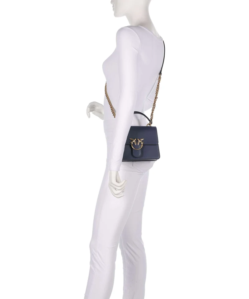Pinko Love One Mini Bolso de mano blu indaco ombroso/antique gold