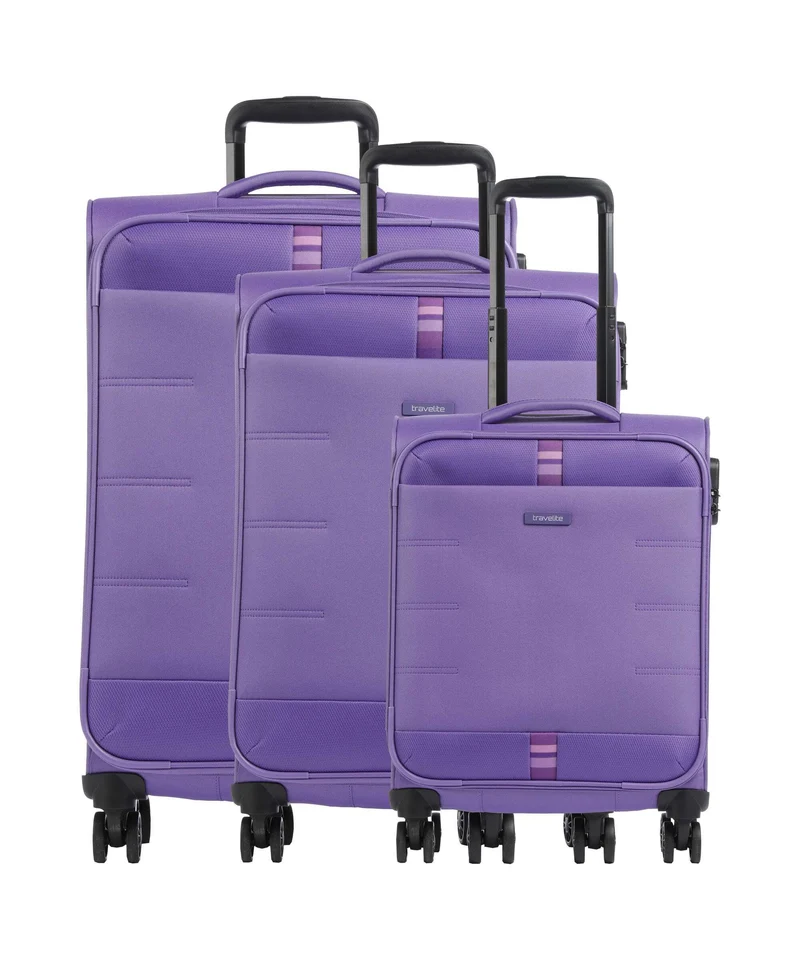 Travelite Rügen Juego de maletas (4 ruedas) lila