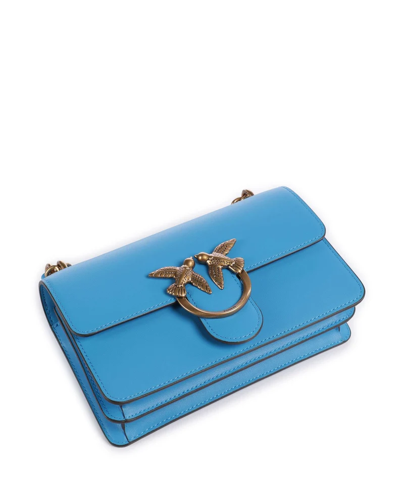 Pinko Love One Mini Bolso de hombro azzurro dresda/antique gold