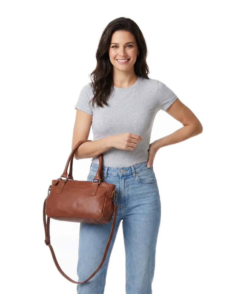 The Chesterfield Brand Wax Pull Up Cow Fenja Bolso de mano cognac